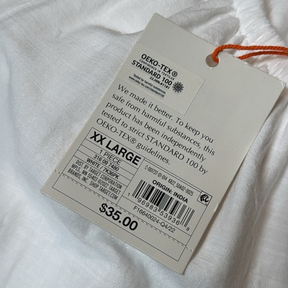 Knox Rose | Boho Embroidered Floral Puff Sleeve Dress in White Size XXL - Picture 13 of 13